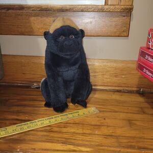 Jaag Black Silverback Gorilla Ape Monkey Plush Realistic Zoo Vintage 16”